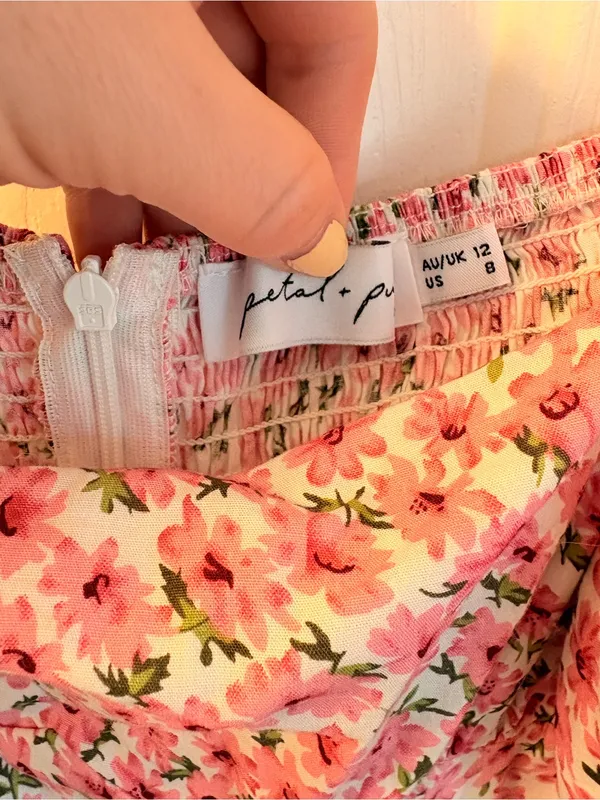 Petal & Pup Pink Floral Smocked Mini Dress - Image 7