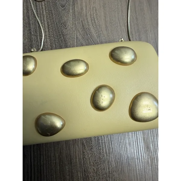 Zara Gold Pebbles Rigid Clutch Purse Crossbody Luxury Bag Tik Tok Runway - Image 4