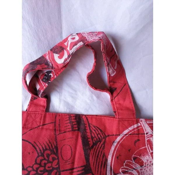 Vintage Retro Trader Joe's Wind and Cheese Red Tote Bag Excellent Condition - Image 4