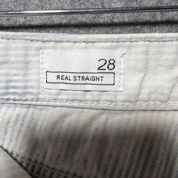 Gap 1969 Real Straight Blue White Railroad Stripe Pants‎ 28 Slim Fit - Image 11