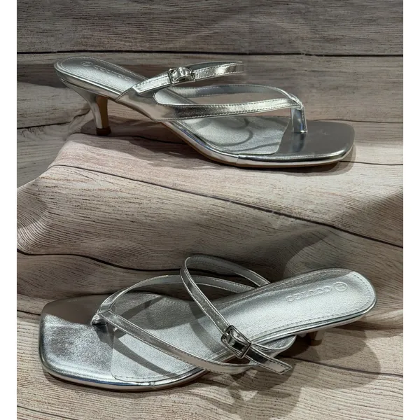 Coutgo Women's Square Open Toe Low Heel Sandals NIB Size 11 - Image 2