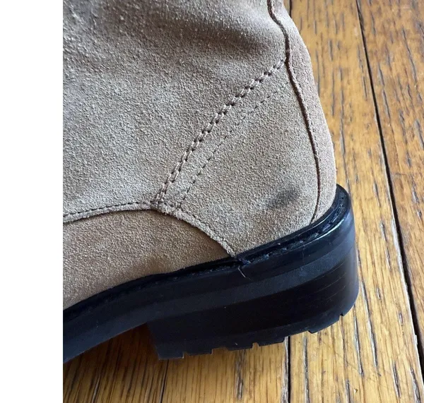 All Saints Ariel Brown Suede Zip Up Combat Boots Size 37 - Image 8