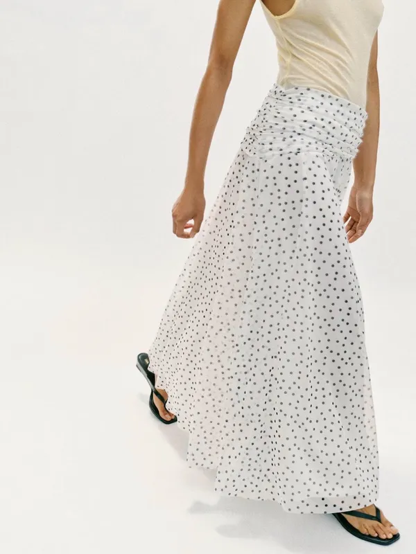 Nwt Zara Long Polka Dot Skirt Size S - Image 3