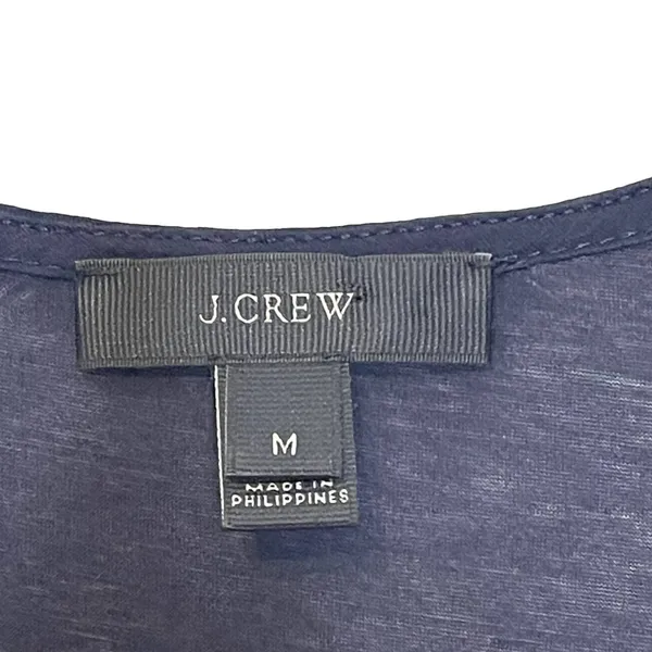 J. Crew Tank Top Size Medium Navy & Shiny Lined‎ 100% Polyester Womens - Image 7