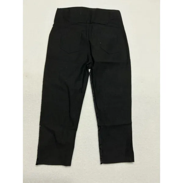 Yilakeni Womens XL XXL Black Lace Pants High Waist 3 Button Straight Leg NWT - Image 2