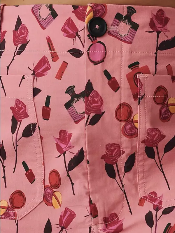 Anthropologie Maeve The‎ Anisa Makhoul Colette Mini Skirt Pink Rose Size Small - Image 7