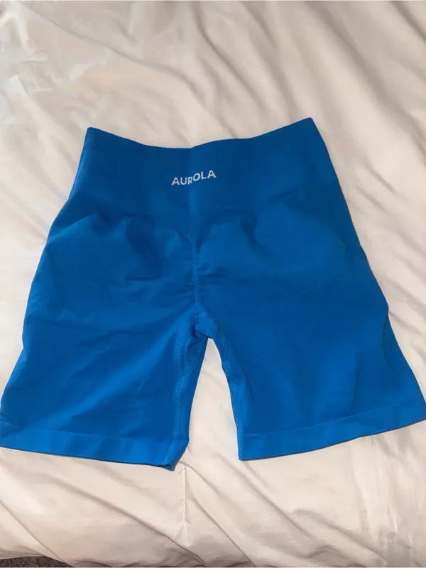 Aurora Blue Athletic Bike Shorts for Women - Image 2