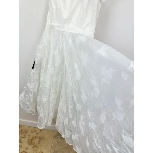 Lulus Sweet Definition White Burnout Ruffled One-Shoulder Midi Dress Large NWT - Image 8
