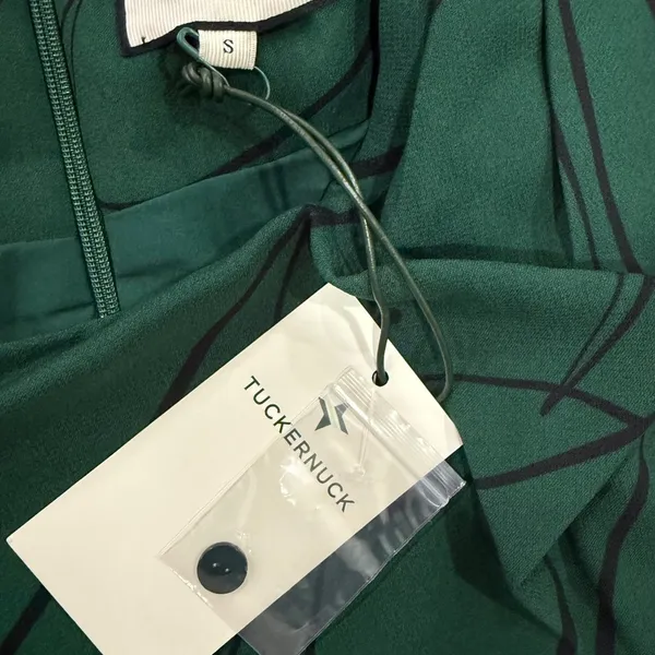 Tuckernuck Pine Twombly Macie Midi Dress S Green Draped NWT - Image 6