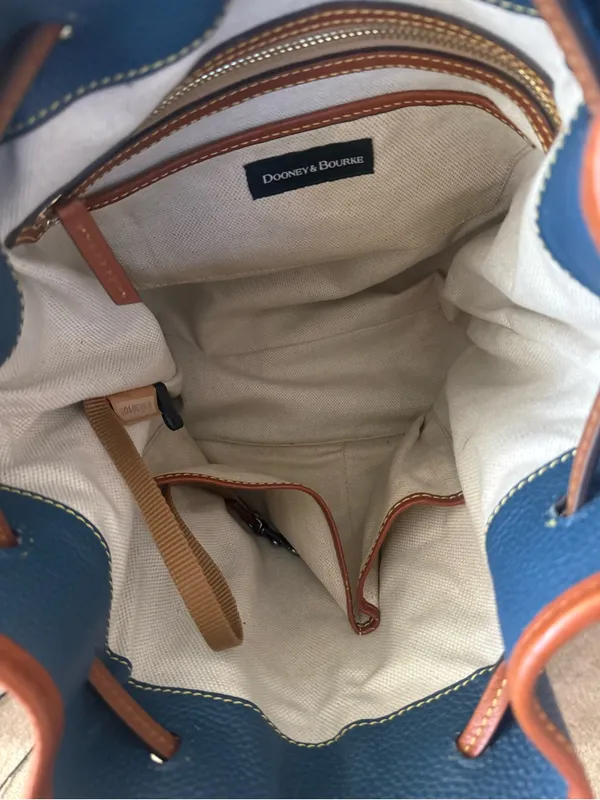 Dooney & Bourke Bucket Drawstring Tasha Midnight Blue EUC - Image 5
