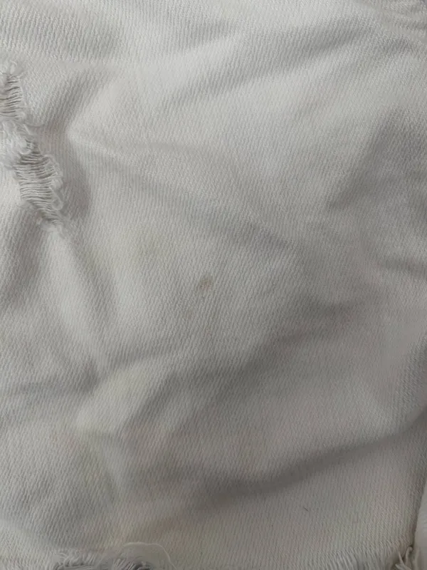 Aerie White Jean Shorts Elastic Waist - Image 3
