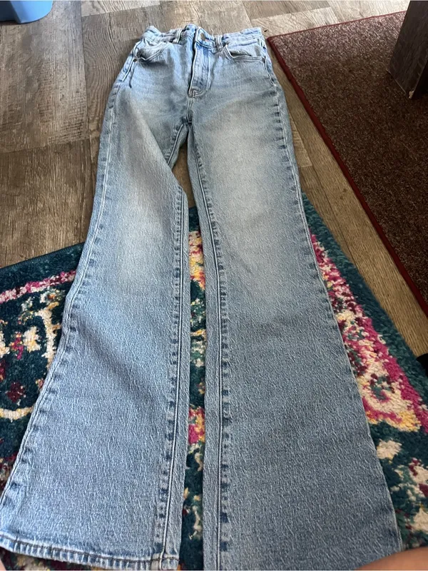 Rollas Light Wash Women's Flared Jeans - Classic High-Rise Style - Image 2