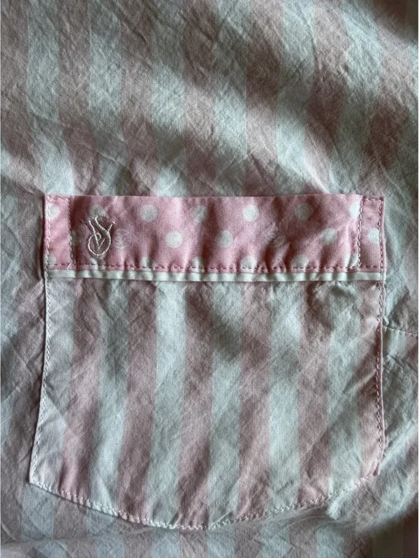 Victoria's Secret Pink Striped Long Sleeve Sleep Shirt/Dress XS - Image 6