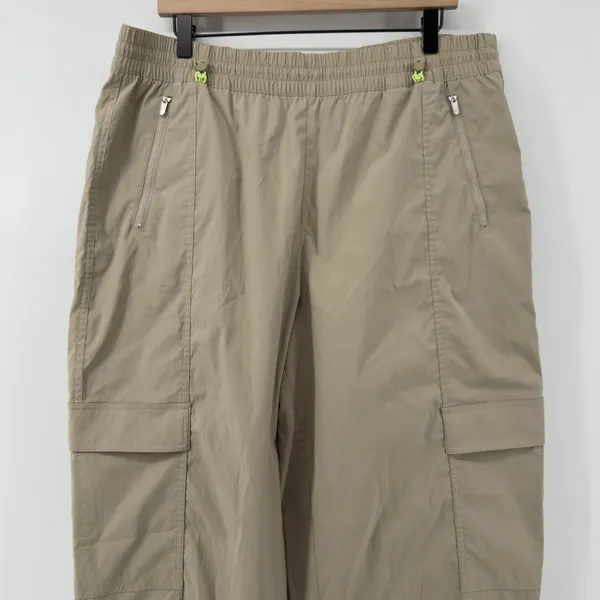 Athleta Cascade High Rise‎ Cargo Poplin Pant Oak Beige Women XL Pockets Y2K - Image 2
