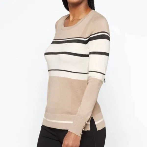 Lety & Me Striped Sweater Black Size M - Image 2