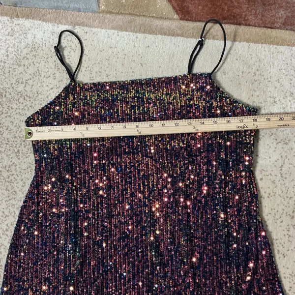 VICI Iridescent Sequin Cami Top Womens Small Multi Color Party Disco SMT2011 - Image 3