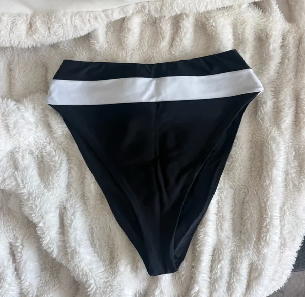 Tularosa Black and White High-Waist Bikini Bottom - Image 5