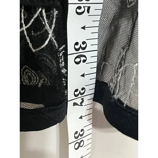 Zara Black Floral Embroidered Mesh Fit and Flare Sleeveless Dress Womens XS‎ - Image 8