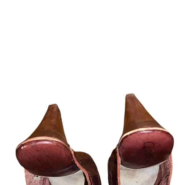QualiCraft Brown Leather Mules Size 7 B - Image 2