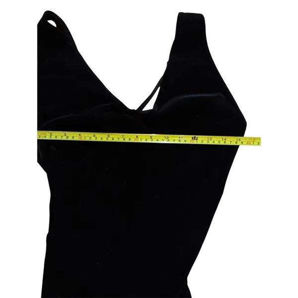 Frederick's of Hollywood Black Sleeveless Velvet Midi Dress Size M - Image 4