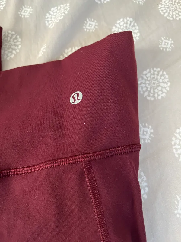 Lululemon Maroon Wunder Under Luon Leggings Size 6 - Image 3