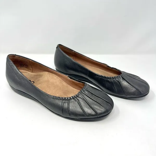 ABEO BIO System Taylin Metallic Pewter Leather Orthotic Ballet Flats Size 7N - Image 8
