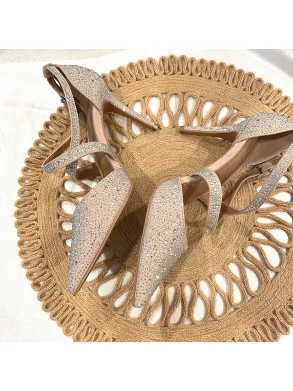 Carvela Kross Jewel Court Heels Glam EU 40.5 Neutral Jewel Crystal Rhinestone - Image 6