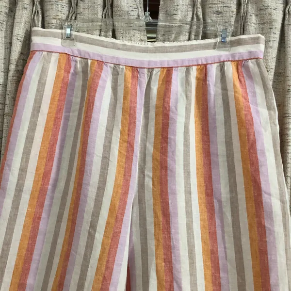 Lou & Grey for Loft Striped Linen Wide Leg Crop Pants - Image 2