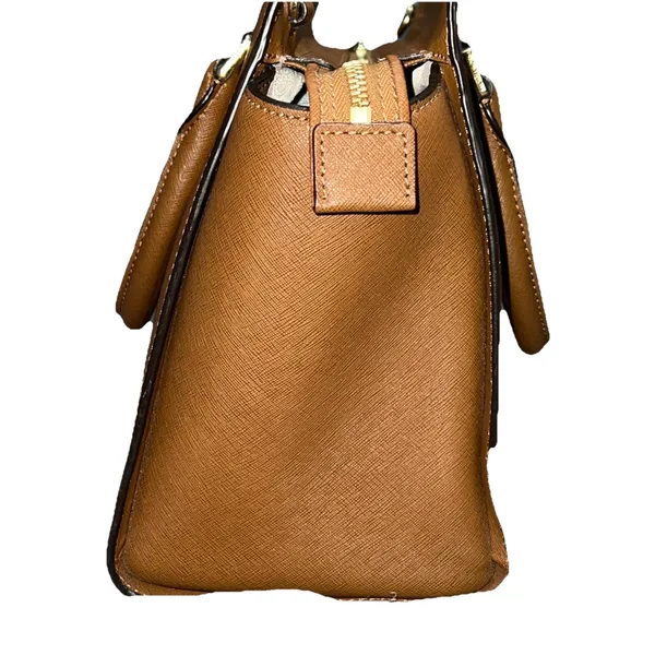 Michael Kors‎ Selma Large Satchel – Saffiano Leather Crossbody Strap Brown Acorn - Image 4