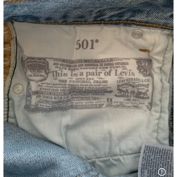 Levi's 501 Denim Shorts Womens 25 Blue High Rise Distressed Frayed Boho‎ Summer - Image 8