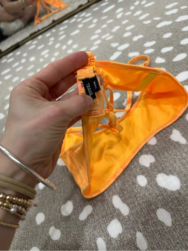 Triangl swim tangerine floral bikini top rina scoop neck tank - Image 4