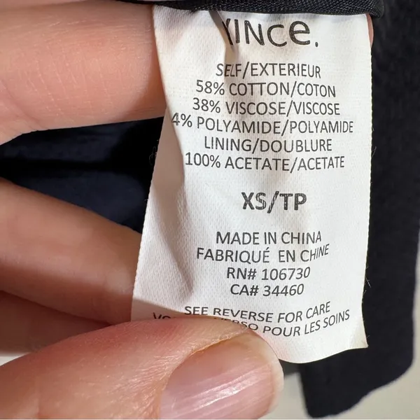 Vince Navy Blue Tweed Asymmetrical Zip Blazer Jacket Womens XS Preppy Classic - Image 7