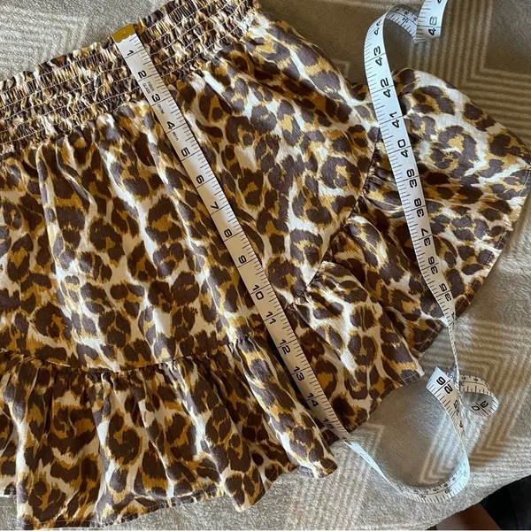 Aerie Leopard Print Linen Mini Skirt XS - Image 7