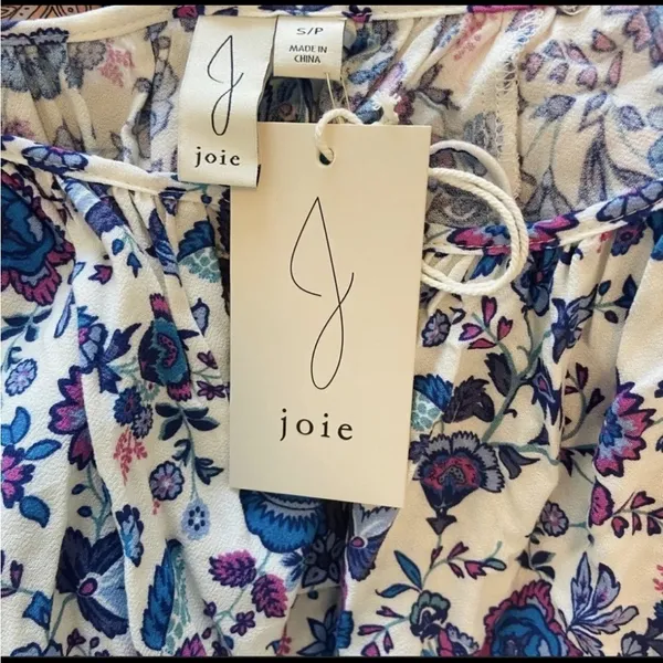 Joie Short Sleeve Cottage Prairie Print Cropped Top S - Image 5