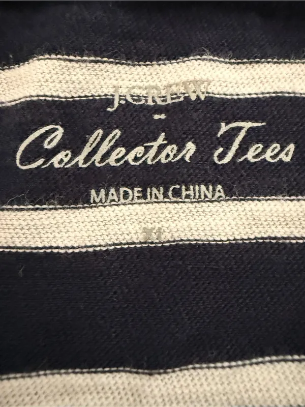 J.Crew Fishy Collector Tee XL Navy‎ Stripe Fish Print Cotton Coastal Top - Image 3