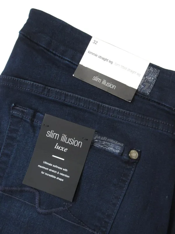 NWT 7 For All Mankind Kimmie Straight Leg in Rich Blue Slim Illusion Jeans 32 - Image 5