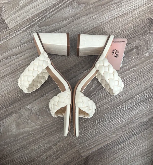 Sincerely Jules Iris Double Braided Mules Heeled Sandals - Image 6
