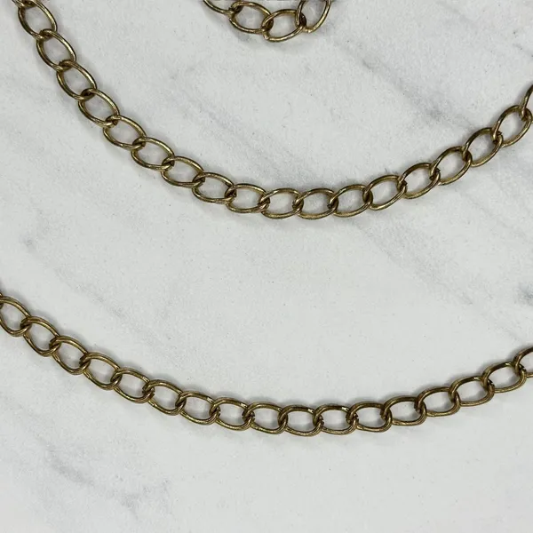 Blue Purple Rhinestone Studded Gold Tone Circle Chain Belt S/M Small Medium ✨ - Image 4