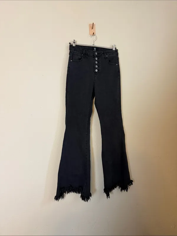 Insane Gene Revival Black High Rise Super Flare‎ Jeans Size 27 - Image 3