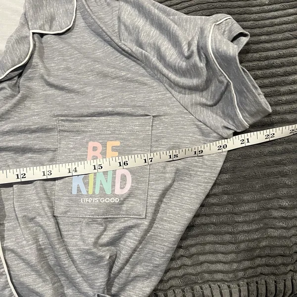 Women's Life Is Good 2 pc Sleep L Pajama PJs Be Kind Life is Good Shirt Shorts - Image 13