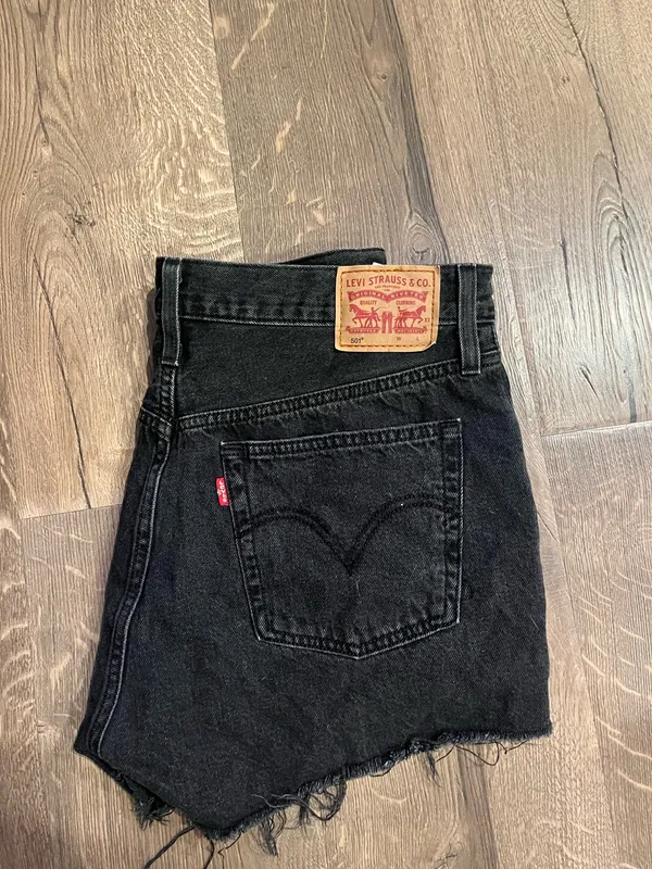 Levi’s black denim cut off shorts - Image 2