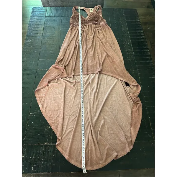 Lace-Trim Racerback Maxi Dress in Dusty Mauve - Image 5