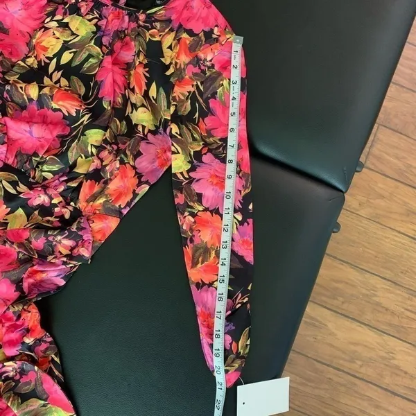 For Love & Lemons Dakota Long‎ Sleeve Ruched Floral Mini Dress Small NWT - Image 13