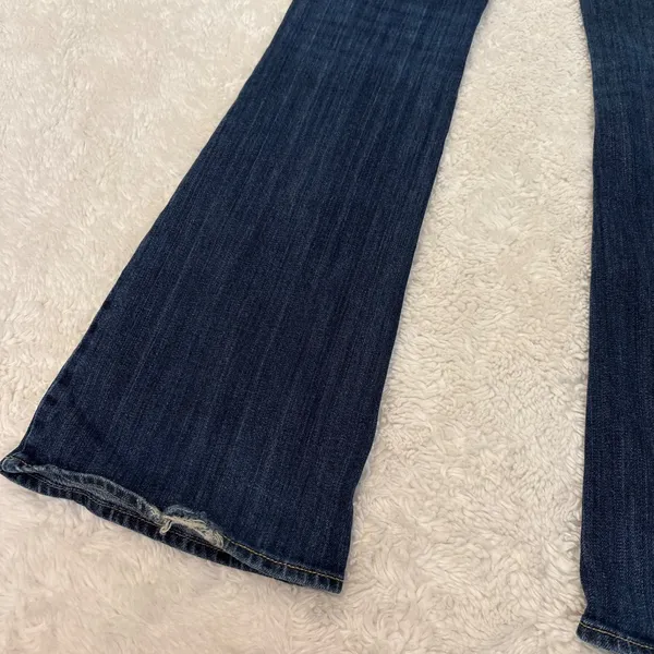 VTG Y2k 90s American Eagle Womens Low Rise Boot Cut Jeans 4L Dark Wash Preppy - Image 7