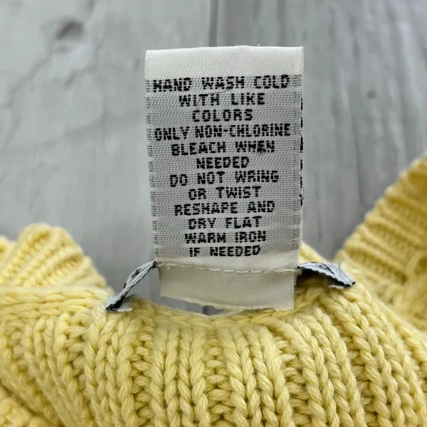 TJ Maxx Yellow Long Sleeve Cable Knit Pullover Bright Warm Colorful Sweater - Image 5