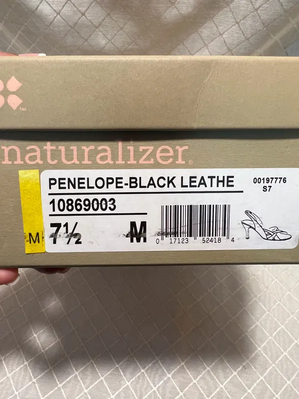 Naturalizer Women’s Penelope Black Leather Open Toe Heels Sandal Sz 7.5 - Image 7
