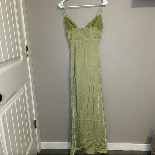 NEW Princess Polly Emily Green Satin Maxi Dress Women’s Size Small 4 - Image 6