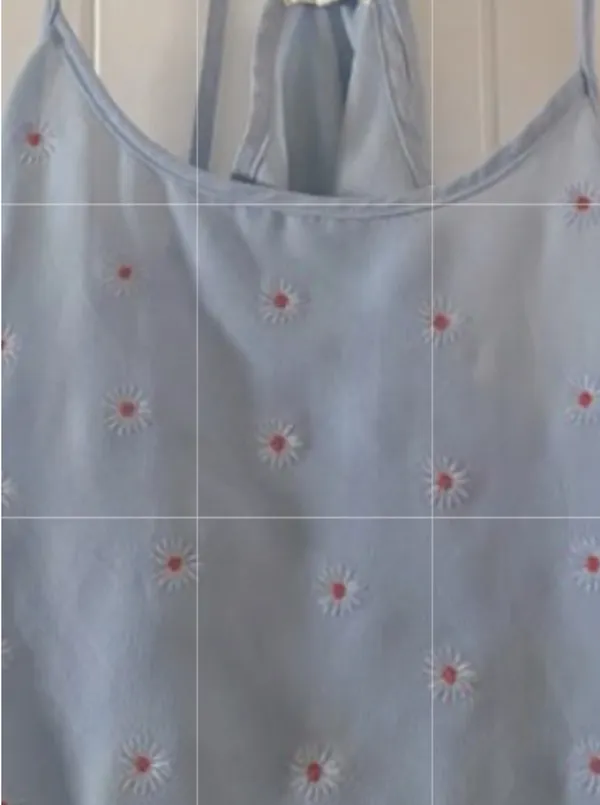 Mine Blue Daisy Flowy Crop Top Size M - Image 5