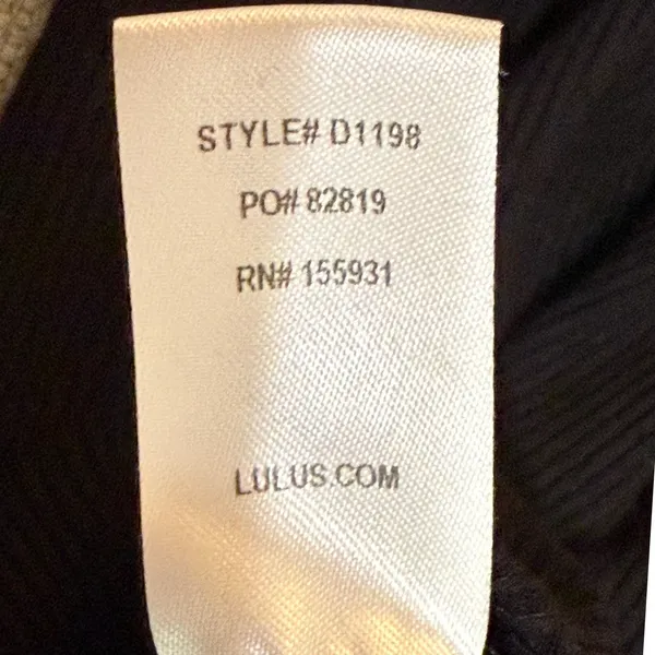 Lulus Black Ribbed‎ Notched Scoop Neck Bodycon Mini Dress Small - Image 4