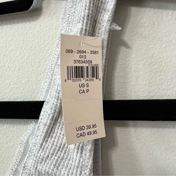 Aerie Lace Waffle Longline Bralette in Light Gray Size S New with Tags - Image 10